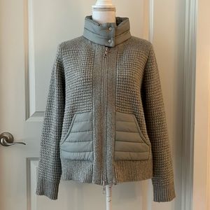 Lisa Todd Posh Puffer Gray Hooded Zip Up Jacket with Puff Collar